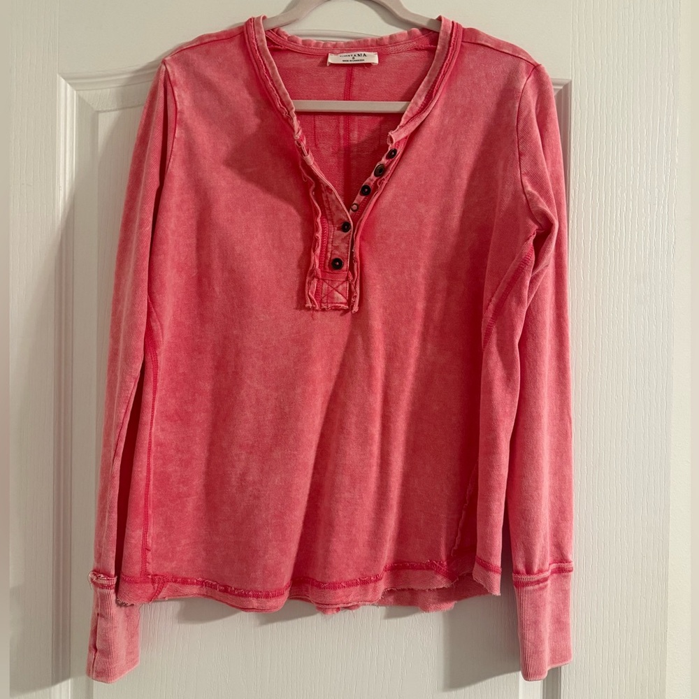 Zenana Outfitters Hot Pink Long Sleeve Tee